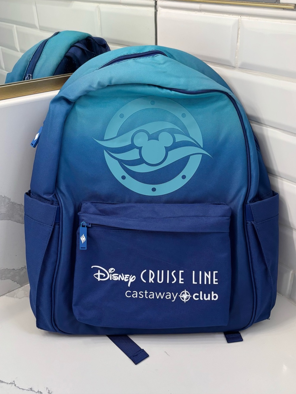 Disney Cruise Line Castaway Club Silver Blue Ombre Backpack